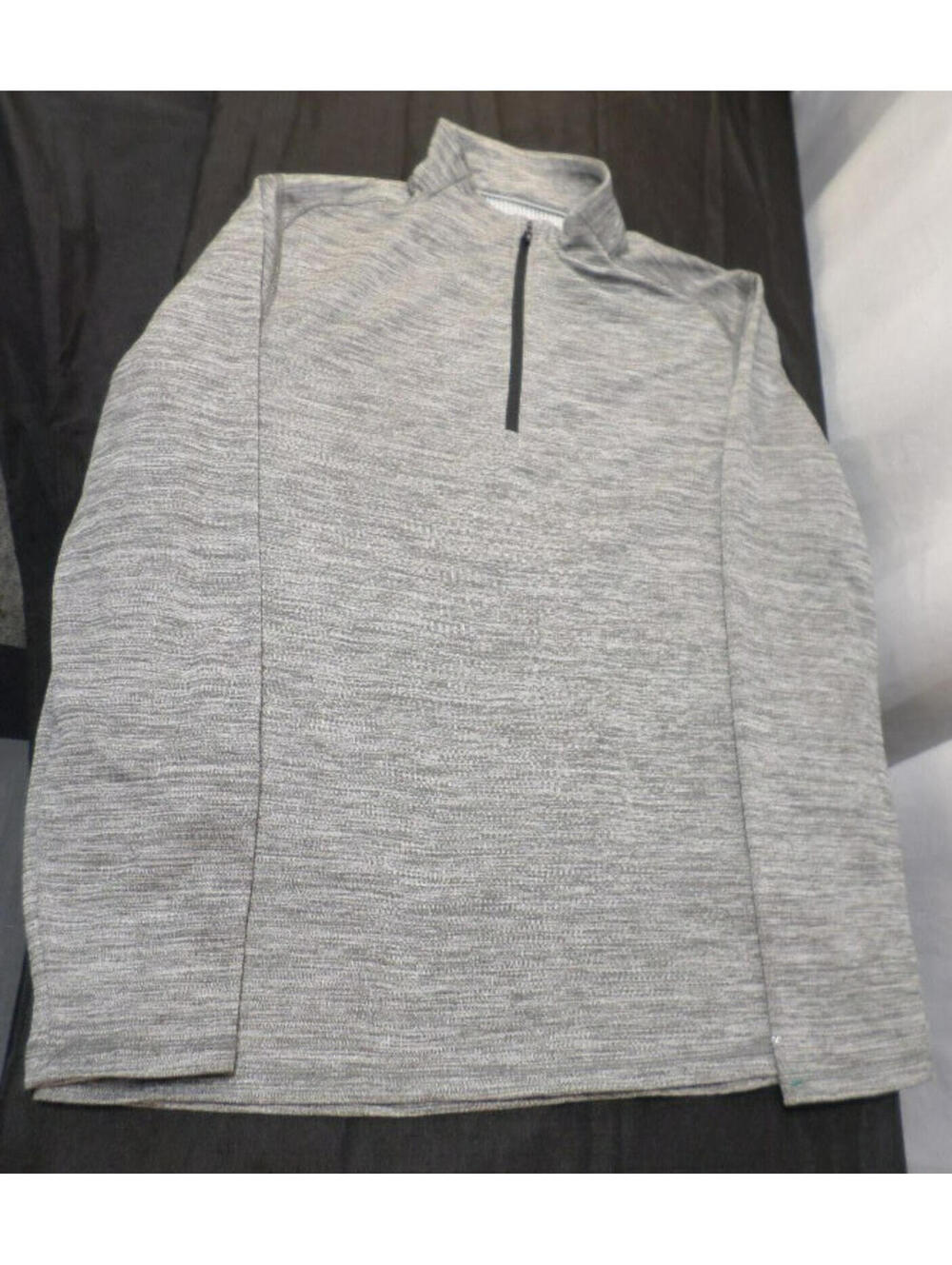 DESIGNER HI-TEC LONG SLEEVE MOCKNECK 1/4 ZIP PULLOVER GRAY SWEATER JACKET LARGE